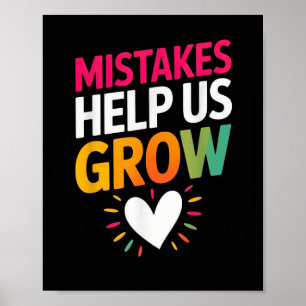 Mistakes Help Us Grow Mindset Sitive  Poster