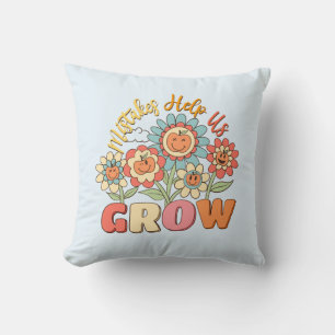Mistakes Help Us Grow   Playful Floral Motivation Cushion