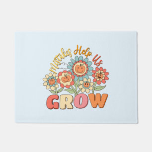 Mistakes Help Us Grow   Playful Floral Motivation Doormat
