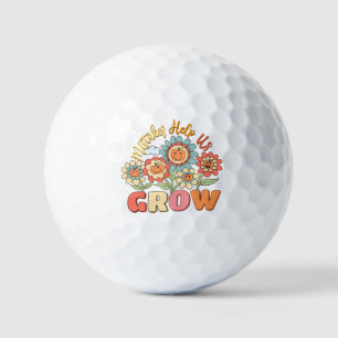 Mistakes Help Us Grow   Playful Floral Motivation Golf Balls