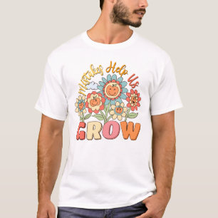 Mistakes Help Us Grow Playful Floral Motivation T-Shirt