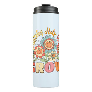 Mistakes Help Us Grow Playful Floral Motivation Thermal Tumbler