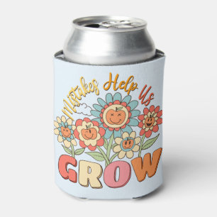 Mistakes Help Us Grow –Playful Floral Motivational Can Cooler