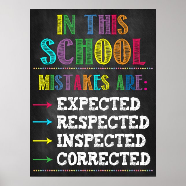 Mistakes Rainbow Classroom Poster (Front)