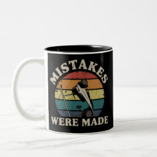 Mistakes Were Made Funny Golf Cart Club Motif Two-Tone Coffee Mug