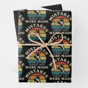 Mistakes Were Made Funny Golf Cart Club Motif  Wrapping Paper Sheet