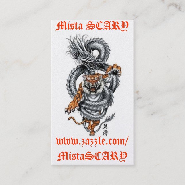 MistaSCARY Dragon Tiger Breathing Fire Card Custom (Front)
