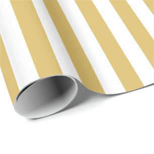 Misted Yellow and White Stripe Wrapping Paper