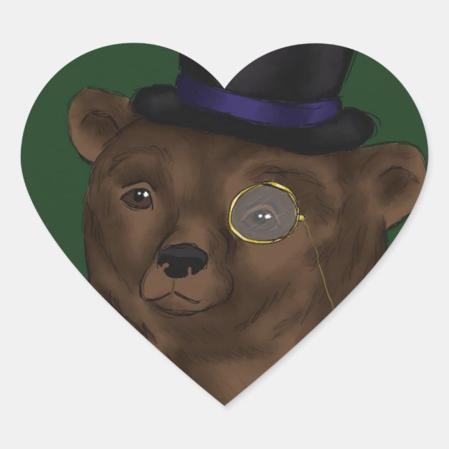 Mister Bear Heart Sticker (Front)