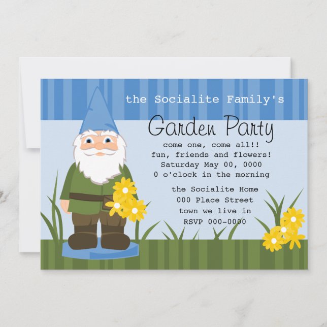 Mister Garden Gnome Invitation (Front)