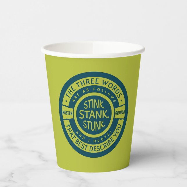 Mister Grinch | Stink Stank Stunk Quote Paper Cups (Left)