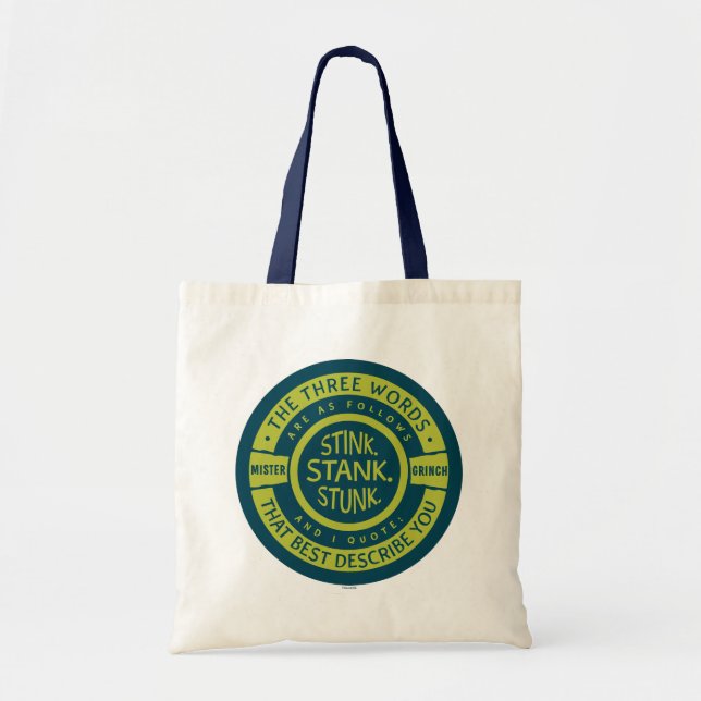 Mister Grinch | Stink Stank Stunk Quote Tote Bag (Front)