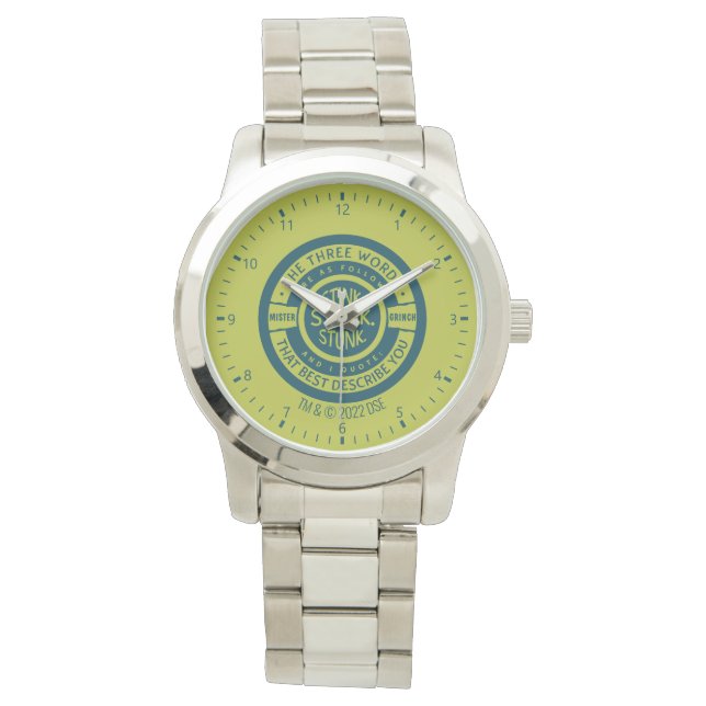 Mister Grinch | Stink Stank Stunk Quote Watch (Front)