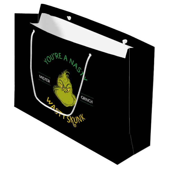 Mister Grinch | You're a Nasty Wasty Skunk Large Gift Bag (Front Angled)