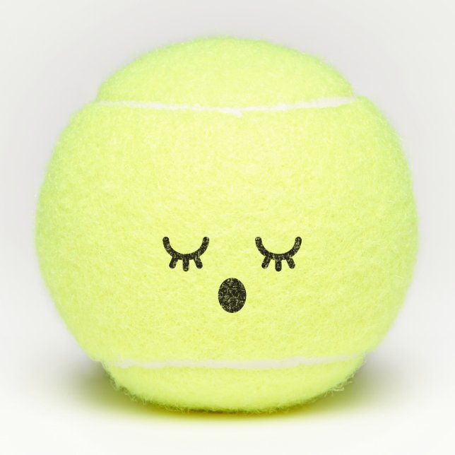 Mister Kawaii Cute Emoticon Emoji Face Tennis Balls (Front)