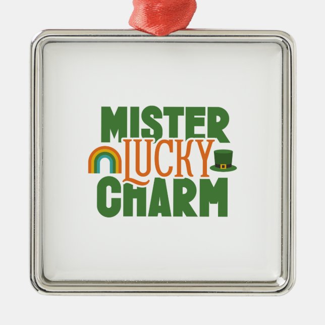 Mister Lucky Charm Metal Tree Decoration (Front)