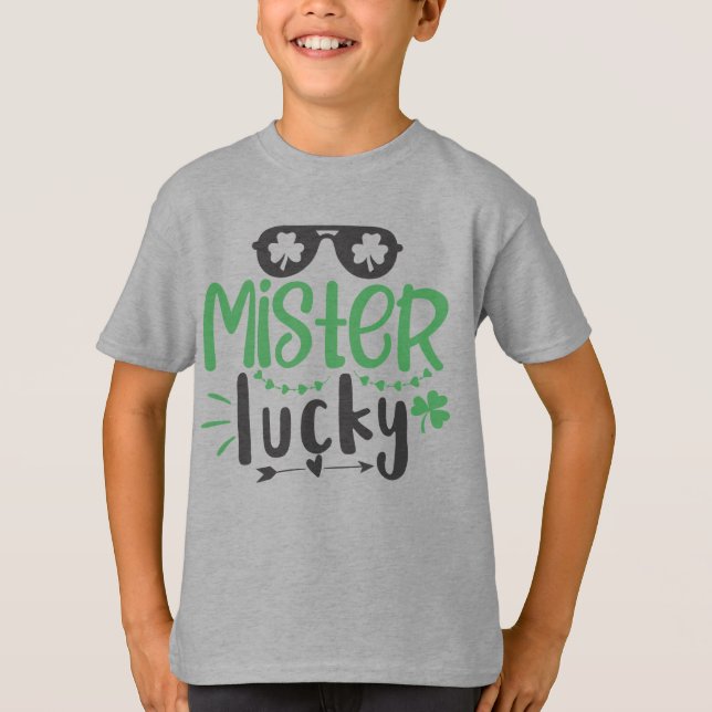 Mister Lucky St Patrick T-Shirt for Kids (Front)