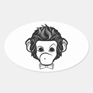 mister monkey oval sticker