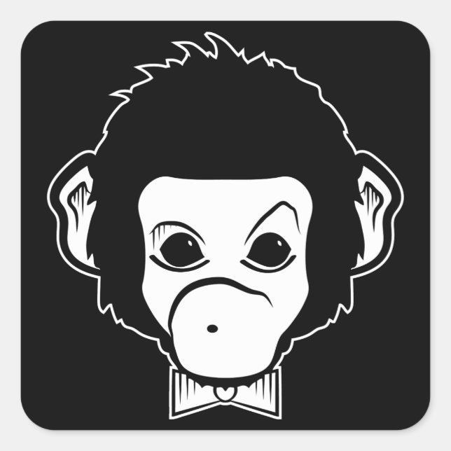 mister monkey square sticker (Front)