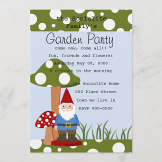 Mister Mushroom Garden Gnome Invitation