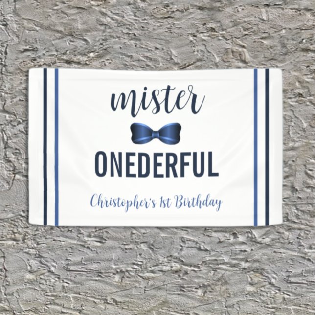 Mister Onederful Bow Tie 1st Birthday Banner (Creator Uploaded)