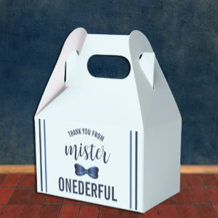 Mister Onederful Bow Tie 1st Birthday Favour Box