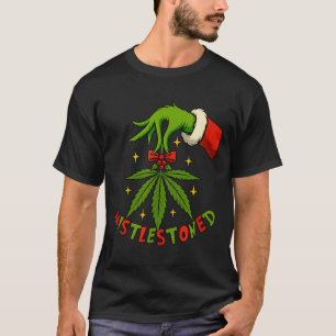 Mistlestoned Weed Leaf Funny Stoner Christmas T-Shirt