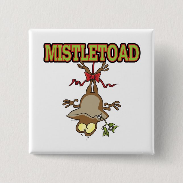 Mistletoad Mistletoe Toad Cartoon 15 Cm Square Badge (Front)