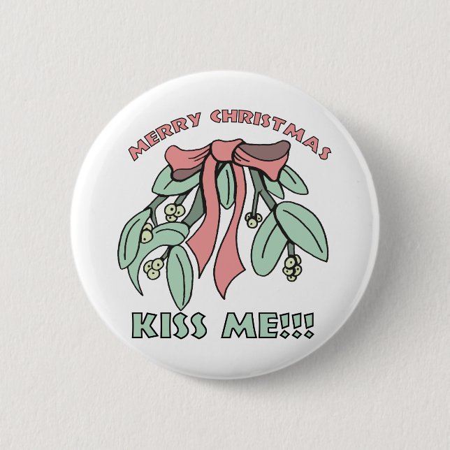 Mistletoe 6 Cm Round Badge (Front)