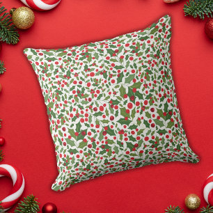 Mistletoe and Berries Christmas Cushion
