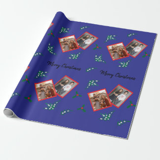 Mistletoe and Holly Berries 2 photos Wrapping Paper