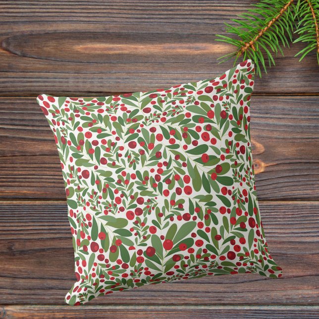 Mistletoe and Hollyberries Christmas Cushion (Creator Uploaded)