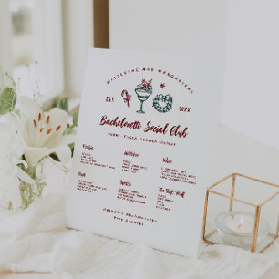 Mistletoe and Margaritas   Christmas Bachelorette Pedestal Sign