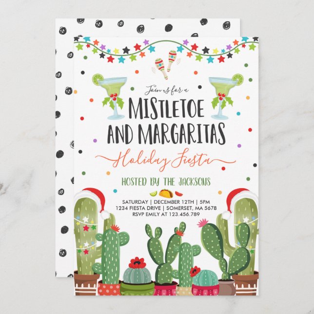 Mistletoe and Margaritas Holiday Party Invitation (Front/Back)