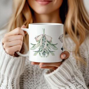 Mistletoe and Silver Bells Christmas  Coffee Mug