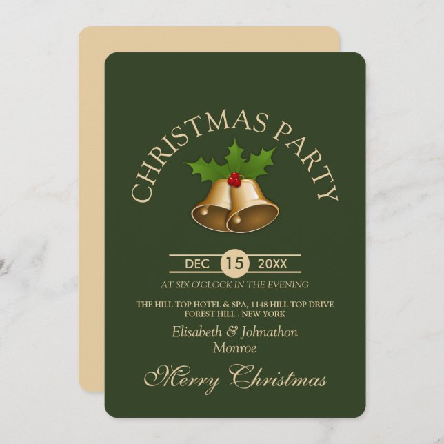 Mistletoe Bells Christmas Party Invitation (Front/Back)
