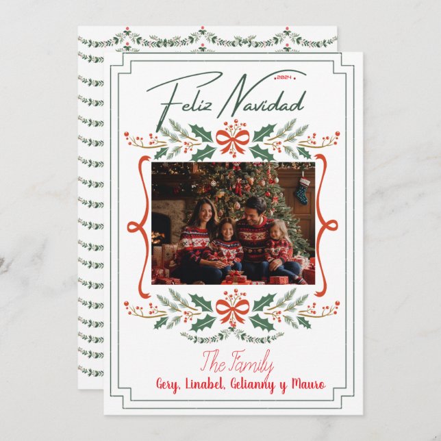 Mistletoe Botanical Christmas Card (Front/Back)