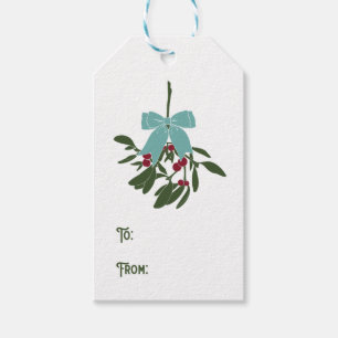 Mistletoe Bouquet in Red and Green Gift Tags