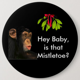 Mistletoe Christmas Button