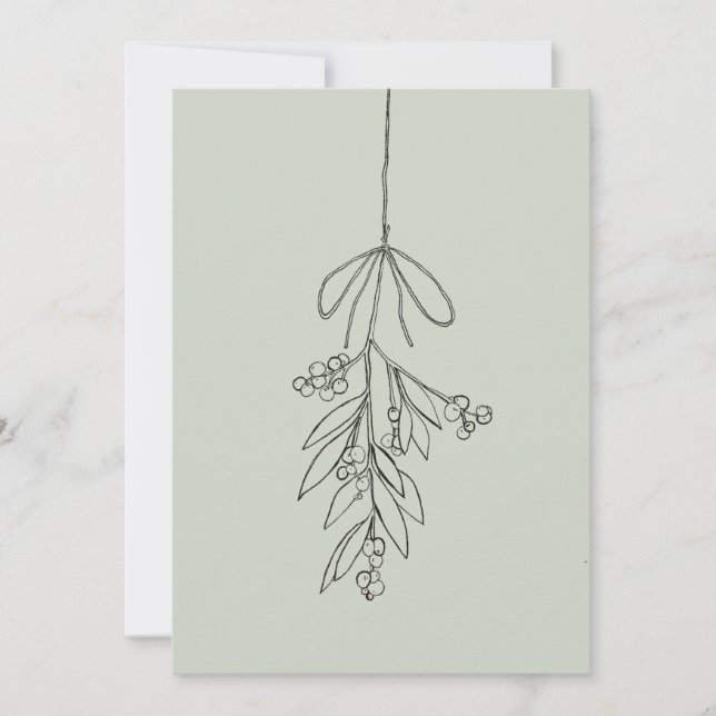 Mistletoe Christmas Holiday Card (Front)