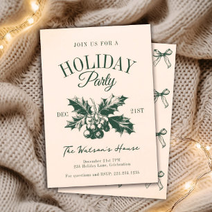 Mistletoe Christmas Holiday Party Social Club Invitation