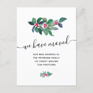 Mistletoe Christmas winter moving announcement Postcard
