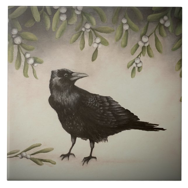 Mistletoe Crow Tile (Front)