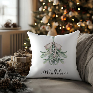 Mistletoe Festive Holiday  Cushion