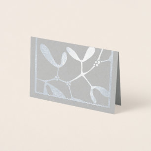 Mistletoe foil Christmas card - season's greetings