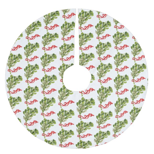**MISTLETOE GALORE** BRUSHED POLYESTER TREE SKIRT (Front)