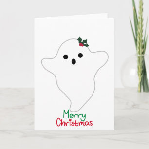 Mistletoe Ghost Merry Christmas Card