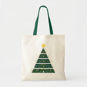 Mistletoe green christmas tree seasonal bag