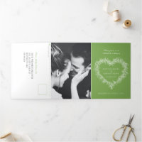 Mistletoe green white wedding meal option RSVP