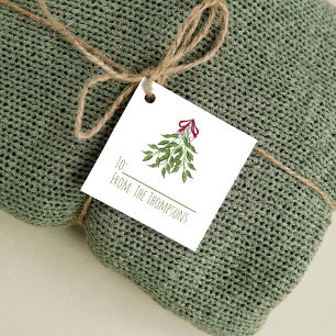 Mistletoe Greenery Christmas Personalised Favour Tags